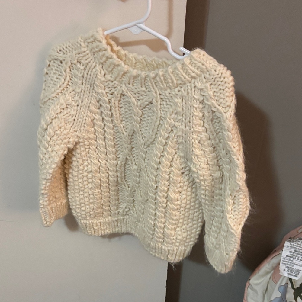Charming Cream Knit Sweater for Kids
